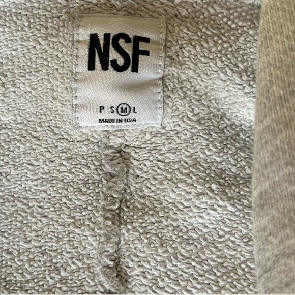 NSF Open Front Hooded Cardigan Gray Size M - Picture 5 of 6
